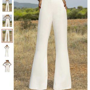 BRAND NEW White Flare Wide Leg Pants